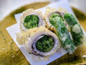 天然穴子の葱揚げ